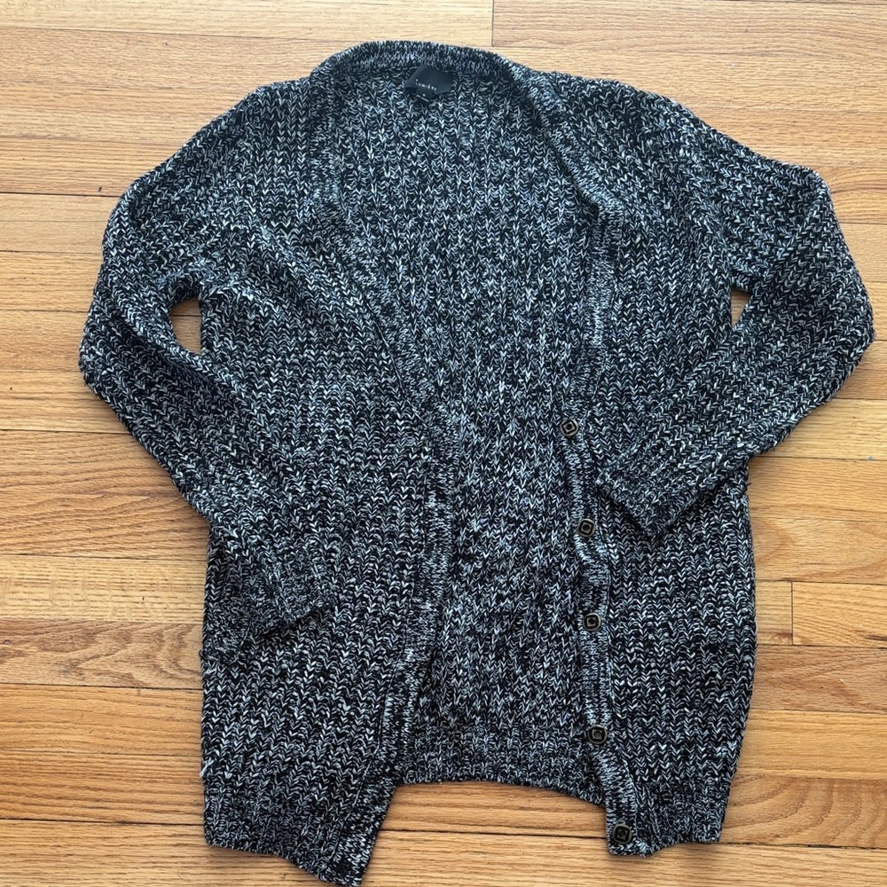 Lumiere Black and Gray Cardigan Sweater